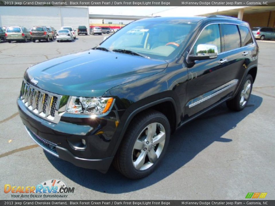 2013 Jeep Grand Cherokee Overland Black Forest Green Pearl / Dark Frost Beige/Light Frost Beige Photo #2