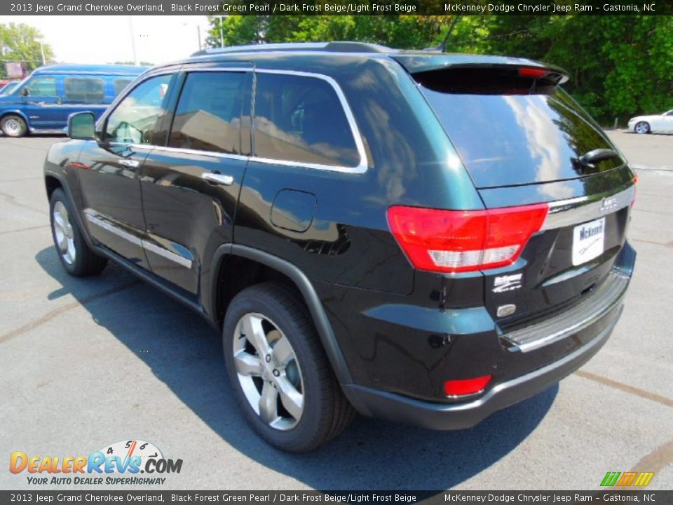 2013 Jeep Grand Cherokee Overland Black Forest Green Pearl / Dark Frost Beige/Light Frost Beige Photo #5