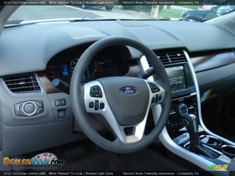 2013 Ford Edge Limited AWD White Platinum Tri-Coat / Medium Light Stone Photo #10