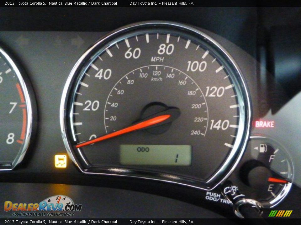 2013 Toyota Corolla S Nautical Blue Metallic / Dark Charcoal Photo #14