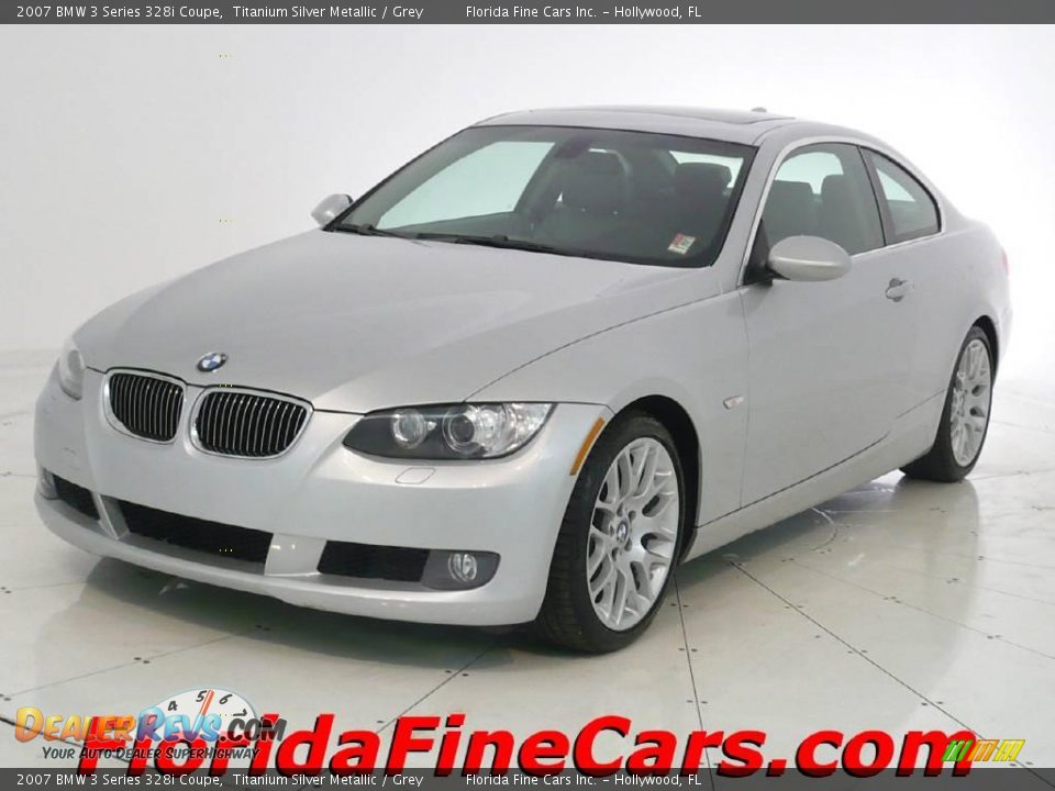 2007 BMW 3 Series 328i Coupe Titanium Silver Metallic / Grey Photo #1