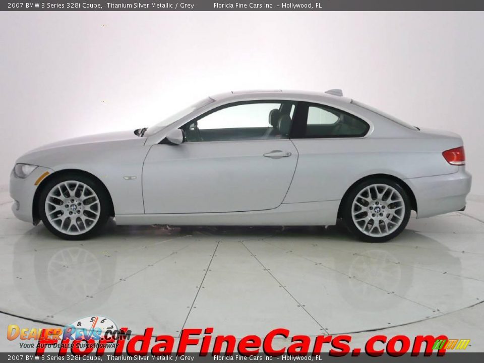 2007 BMW 3 Series 328i Coupe Titanium Silver Metallic / Grey Photo #3