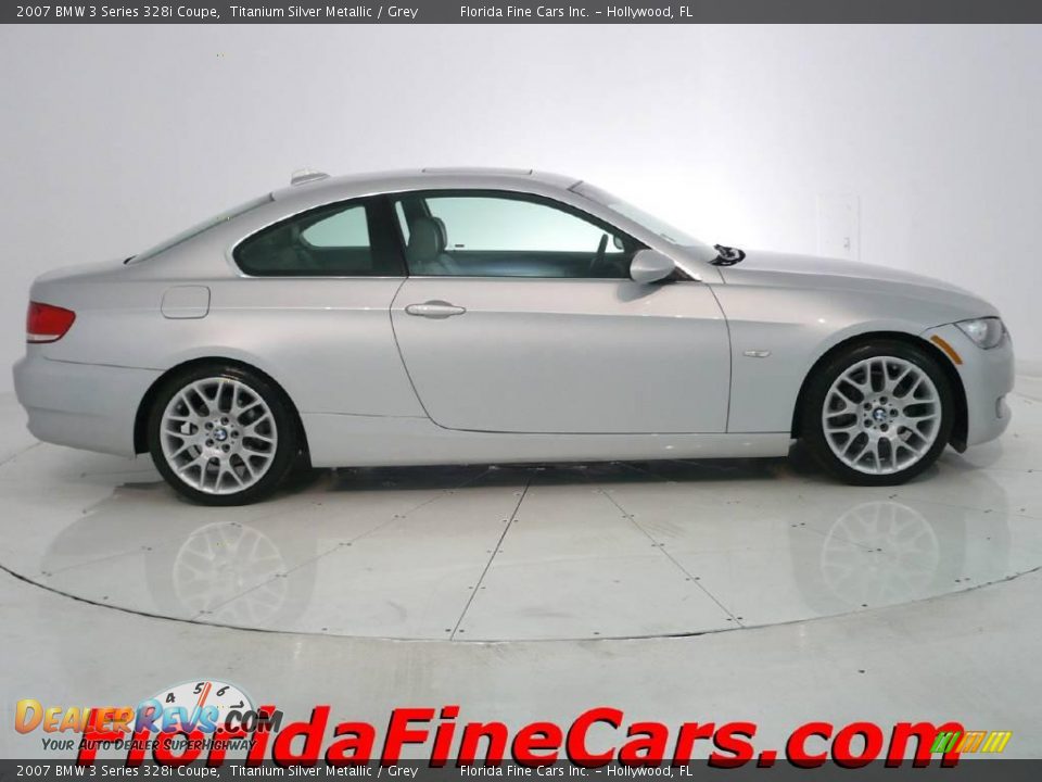 2007 BMW 3 Series 328i Coupe Titanium Silver Metallic / Grey Photo #4