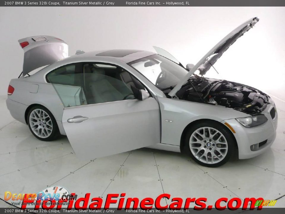 2007 BMW 3 Series 328i Coupe Titanium Silver Metallic / Grey Photo #7