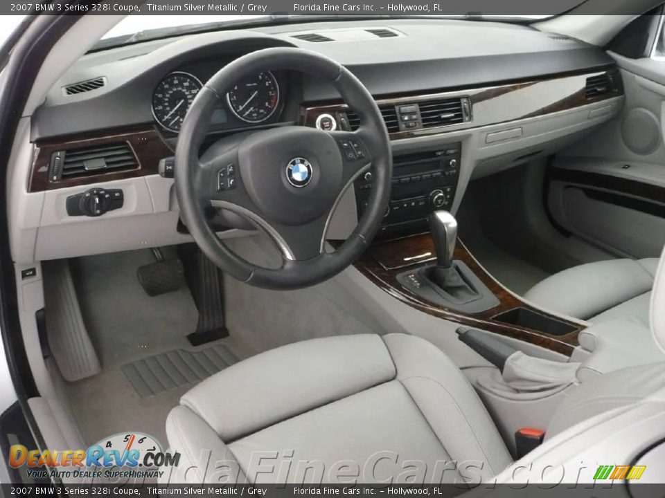 2007 BMW 3 Series 328i Coupe Titanium Silver Metallic / Grey Photo #12