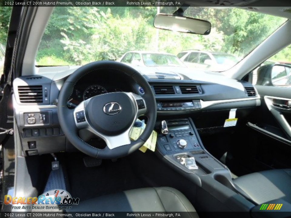 2012 Lexus CT 200h Hybrid Premium Obsidian Black / Black Photo #12