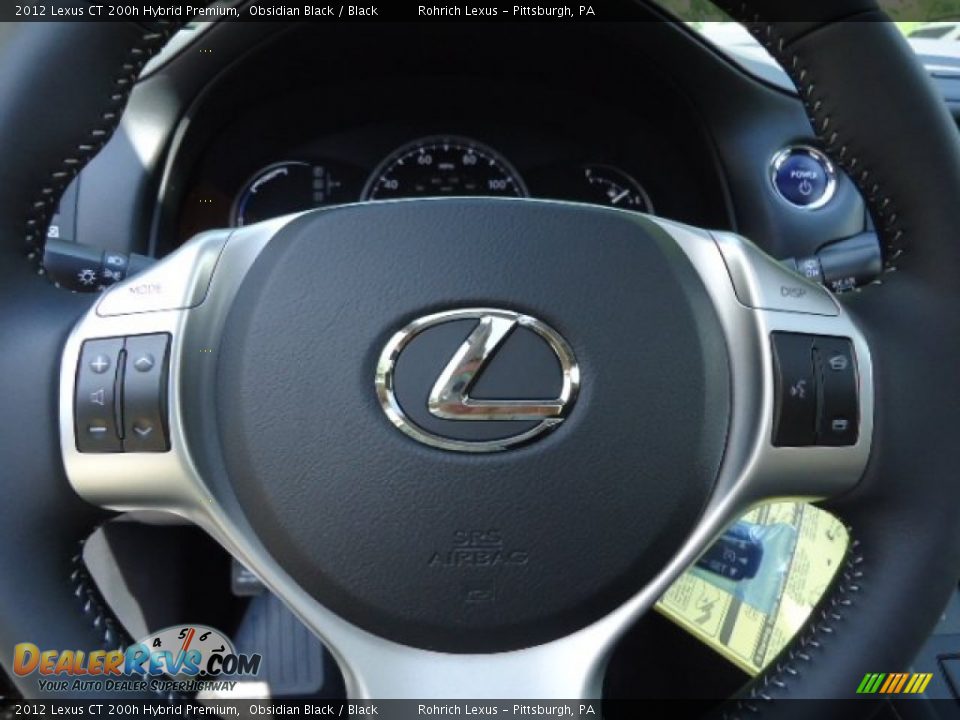 2012 Lexus CT 200h Hybrid Premium Obsidian Black / Black Photo #18