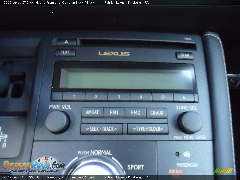 2012 Lexus CT 200h Hybrid Premium Obsidian Black / Black Photo #19