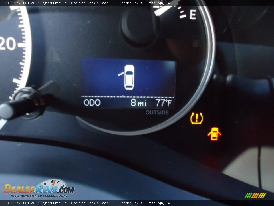 2012 Lexus CT 200h Hybrid Premium Obsidian Black / Black Photo #20