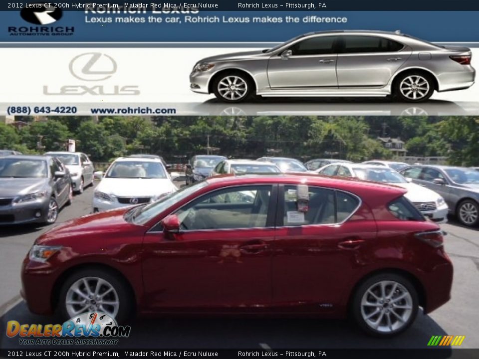2012 Lexus CT 200h Hybrid Premium Matador Red Mica / Ecru Nuluxe Photo #1