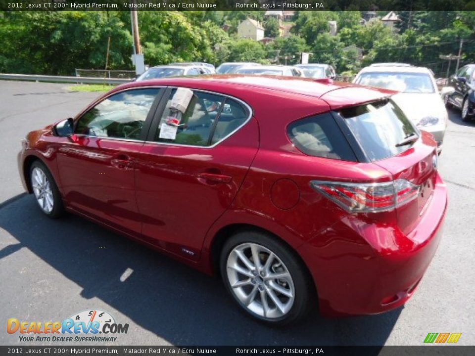 2012 Lexus CT 200h Hybrid Premium Matador Red Mica / Ecru Nuluxe Photo #2
