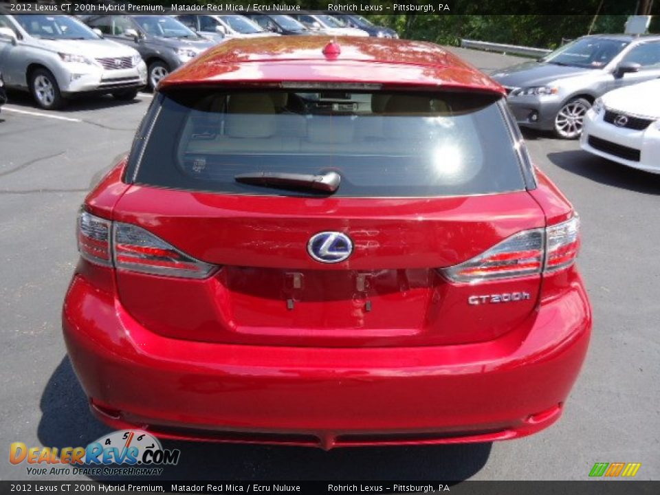 2012 Lexus CT 200h Hybrid Premium Matador Red Mica / Ecru Nuluxe Photo #3