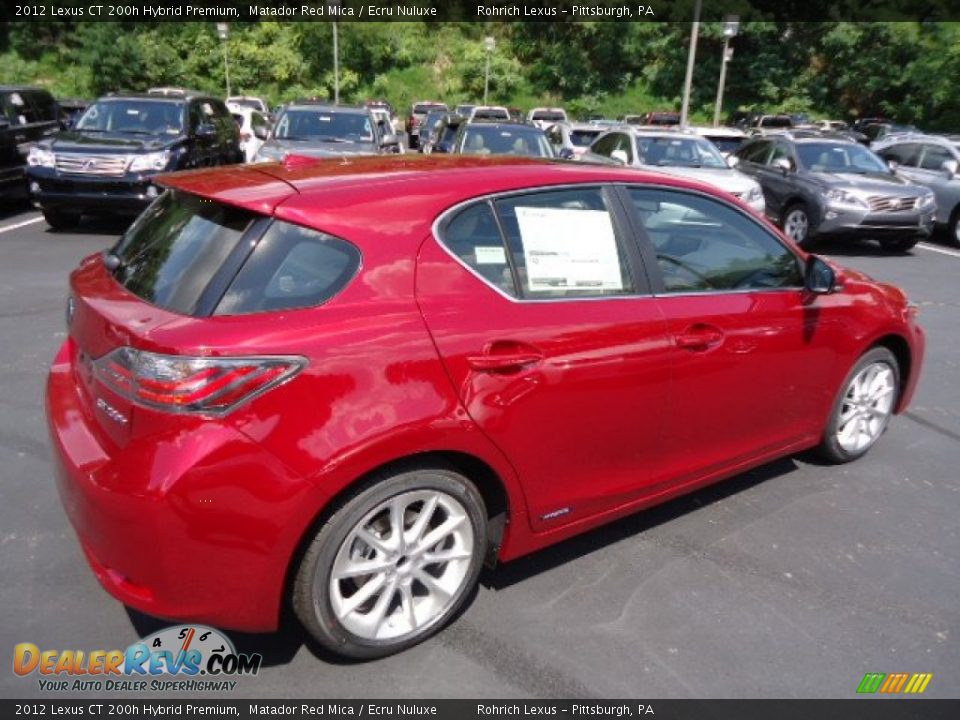 2012 Lexus CT 200h Hybrid Premium Matador Red Mica / Ecru Nuluxe Photo #4