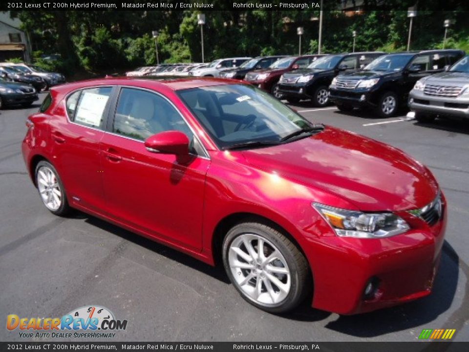 2012 Lexus CT 200h Hybrid Premium Matador Red Mica / Ecru Nuluxe Photo #6