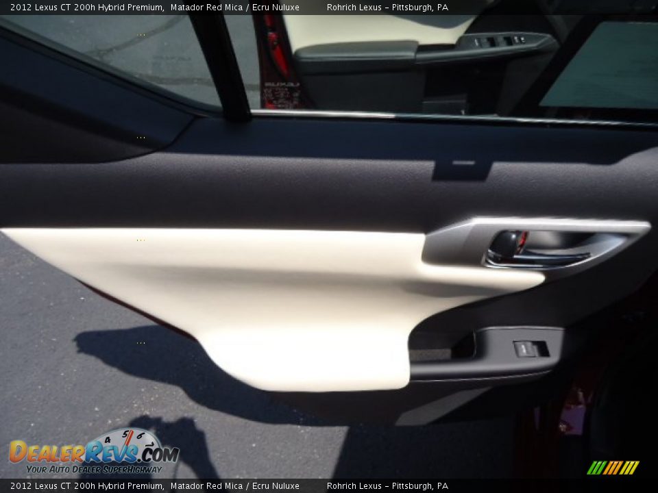2012 Lexus CT 200h Hybrid Premium Matador Red Mica / Ecru Nuluxe Photo #13