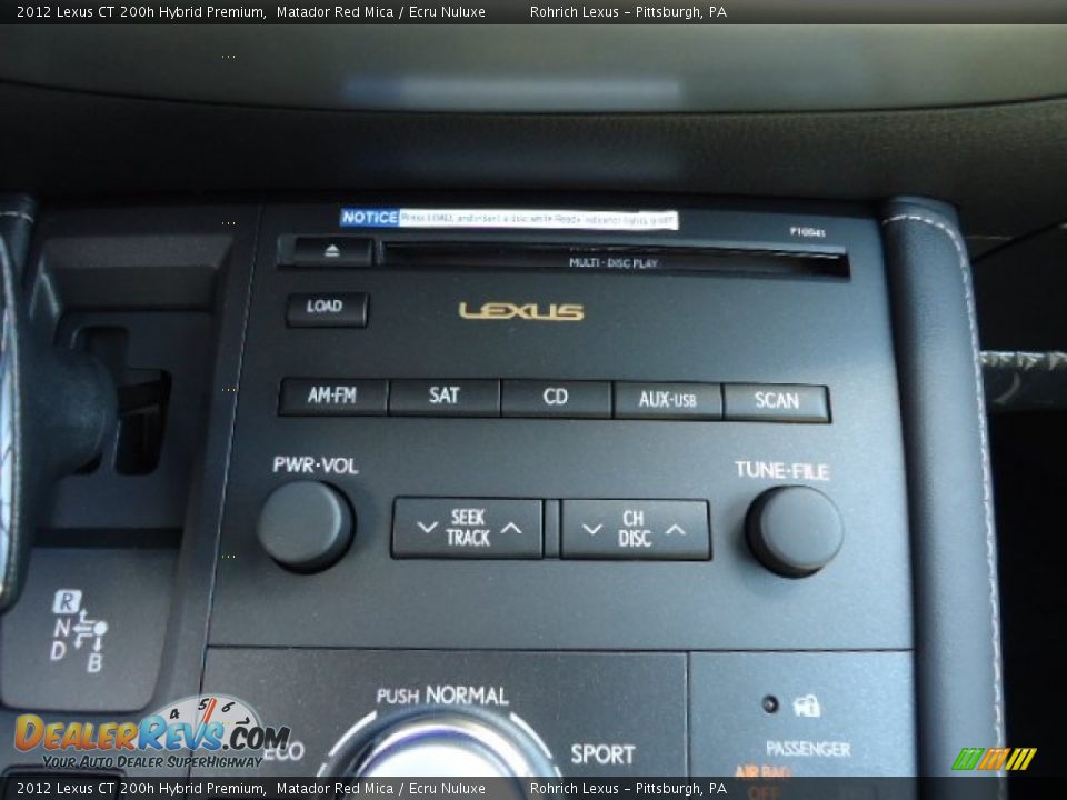 2012 Lexus CT 200h Hybrid Premium Matador Red Mica / Ecru Nuluxe Photo #19