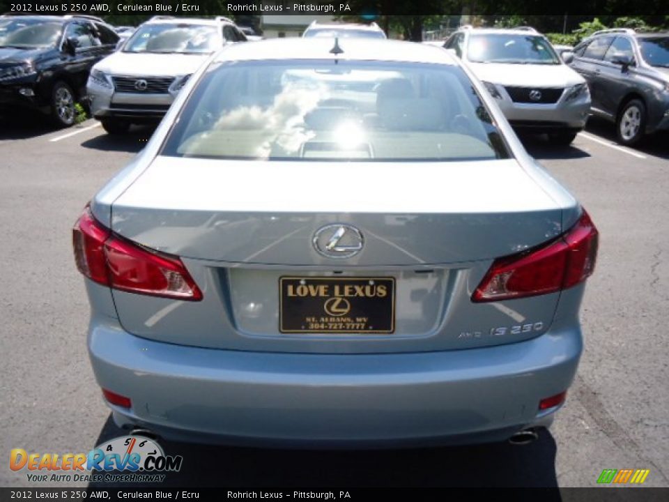 2012 Lexus IS 250 AWD Cerulean Blue / Ecru Photo #3
