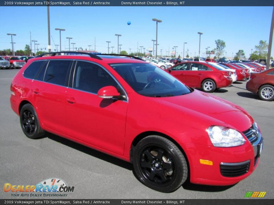 2009 Volkswagen Jetta TDI SportWagen Salsa Red / Anthracite Photo #1