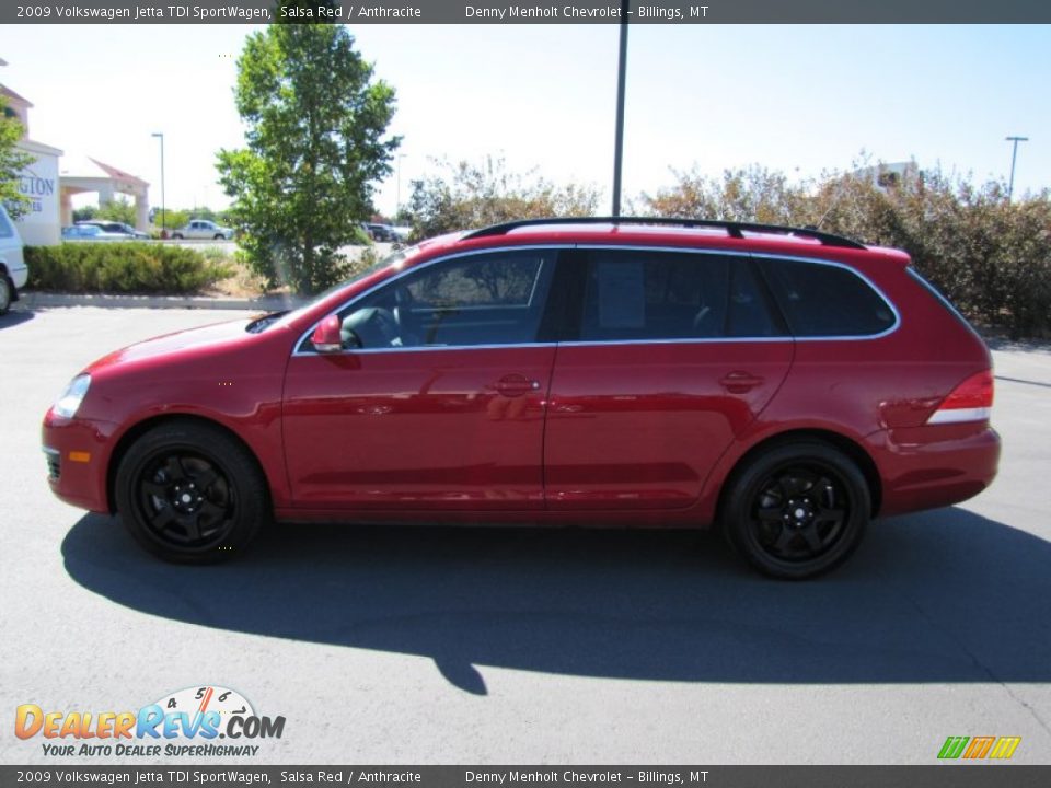 2009 Volkswagen Jetta TDI SportWagen Salsa Red / Anthracite Photo #4