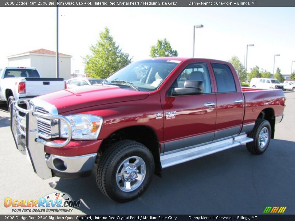 2008 Dodge Ram 2500 Big Horn Quad Cab 4x4 Inferno Red Crystal Pearl / Medium Slate Gray Photo #3