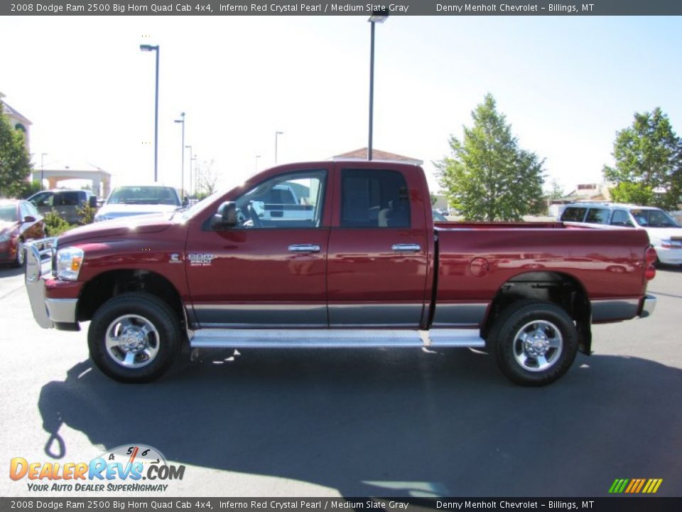 2008 Dodge Ram 2500 Big Horn Quad Cab 4x4 Inferno Red Crystal Pearl / Medium Slate Gray Photo #4