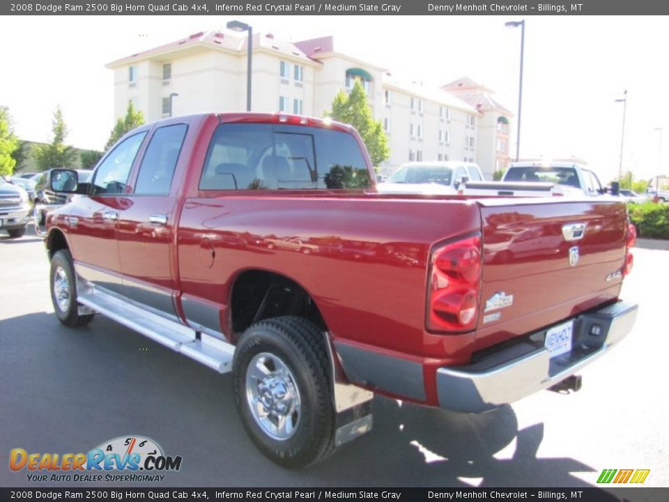 2008 Dodge Ram 2500 Big Horn Quad Cab 4x4 Inferno Red Crystal Pearl / Medium Slate Gray Photo #5