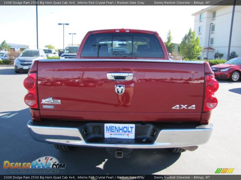 2008 Dodge Ram 2500 Big Horn Quad Cab 4x4 Inferno Red Crystal Pearl / Medium Slate Gray Photo #6