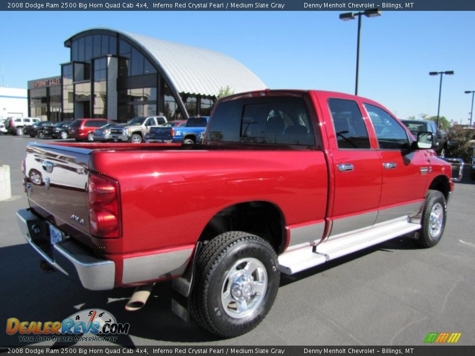 2008 Dodge Ram 2500 Big Horn Quad Cab 4x4 Inferno Red Crystal Pearl / Medium Slate Gray Photo #7