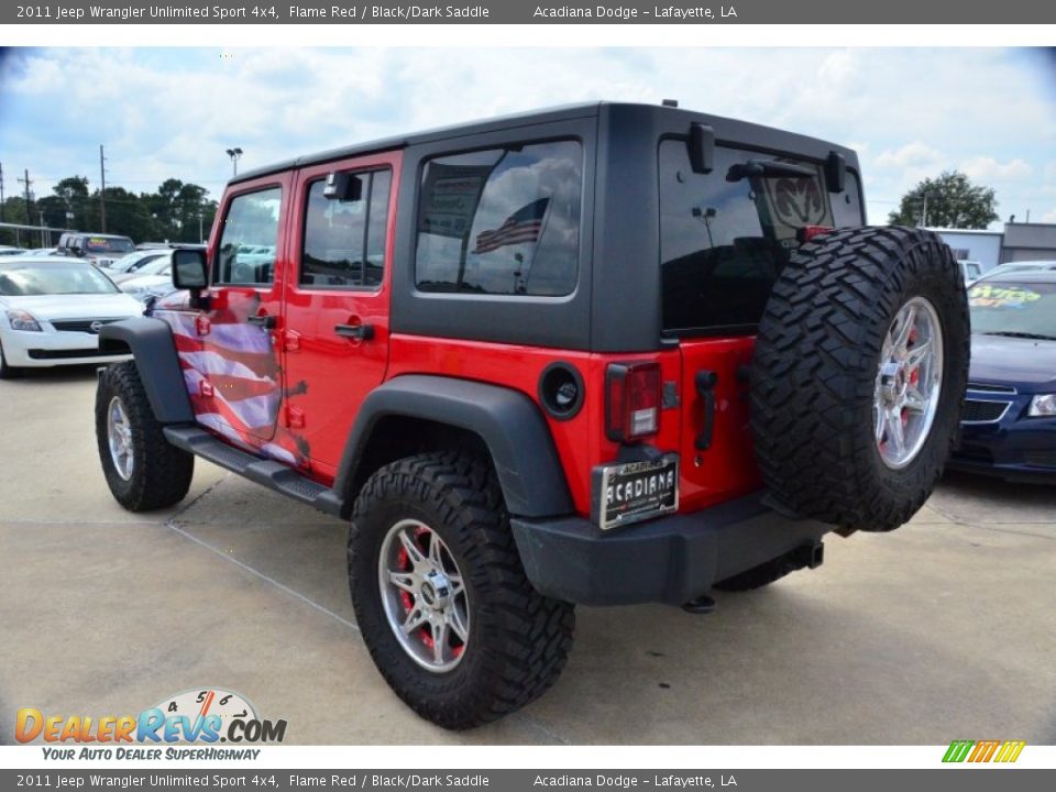 2011 Jeep Wrangler Unlimited Sport 4x4 Flame Red / Black/Dark Saddle Photo #3