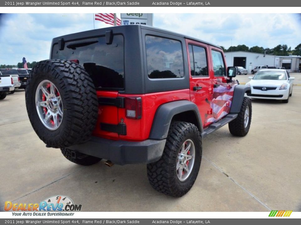 2011 Jeep Wrangler Unlimited Sport 4x4 Flame Red / Black/Dark Saddle Photo #6