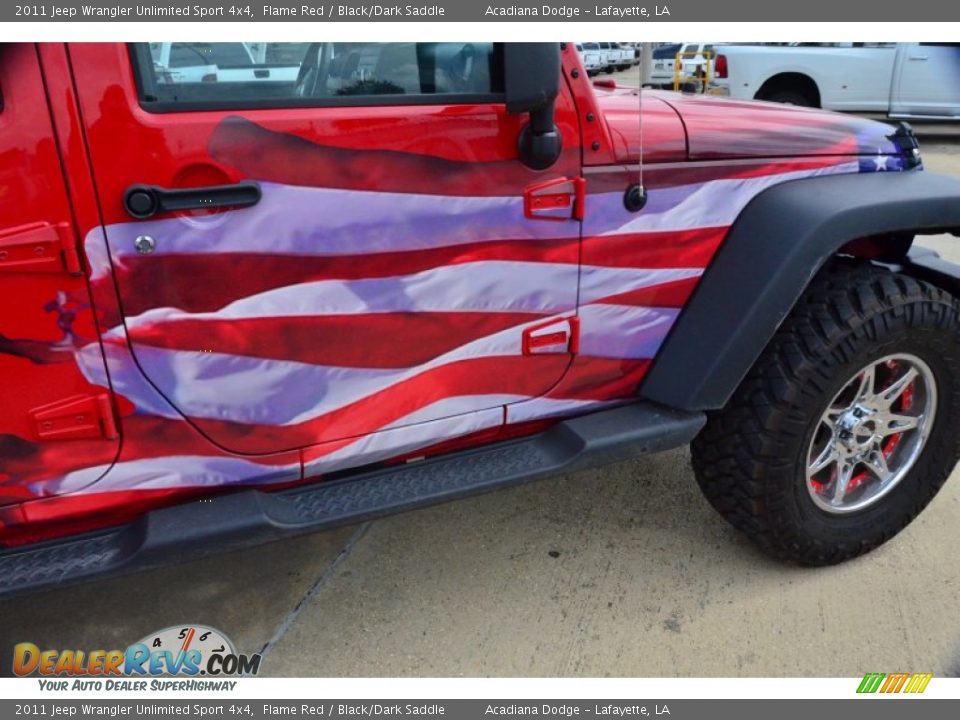 2011 Jeep Wrangler Unlimited Sport 4x4 Flame Red / Black/Dark Saddle Photo #8