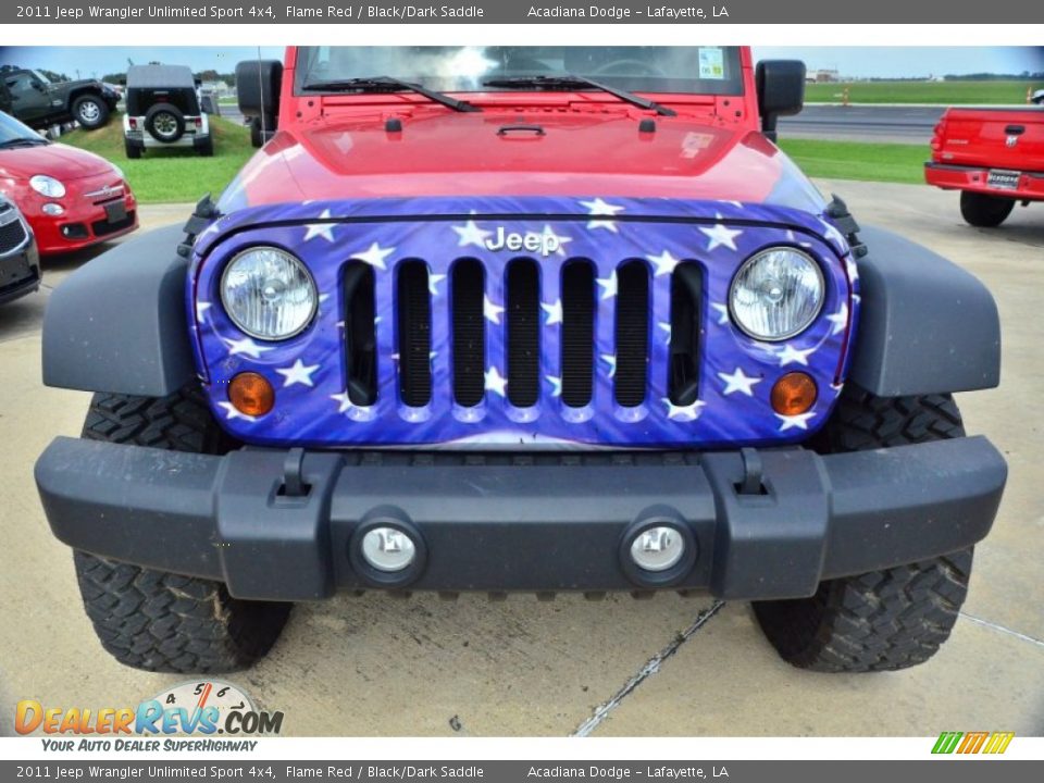 2011 Jeep Wrangler Unlimited Sport 4x4 Flame Red / Black/Dark Saddle Photo #11