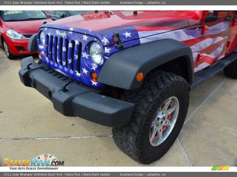 2011 Jeep Wrangler Unlimited Sport 4x4 Flame Red / Black/Dark Saddle Photo #12