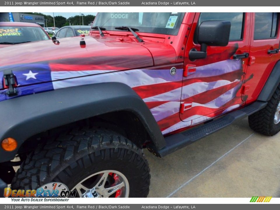 2011 Jeep Wrangler Unlimited Sport 4x4 Flame Red / Black/Dark Saddle Photo #13