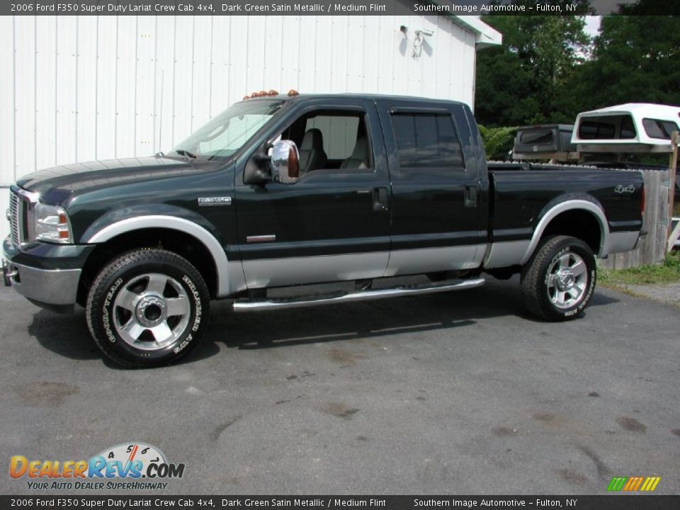 Dark Green Satin Metallic 2006 Ford F350 Super Duty Lariat Crew Cab 4x4 Photo #3