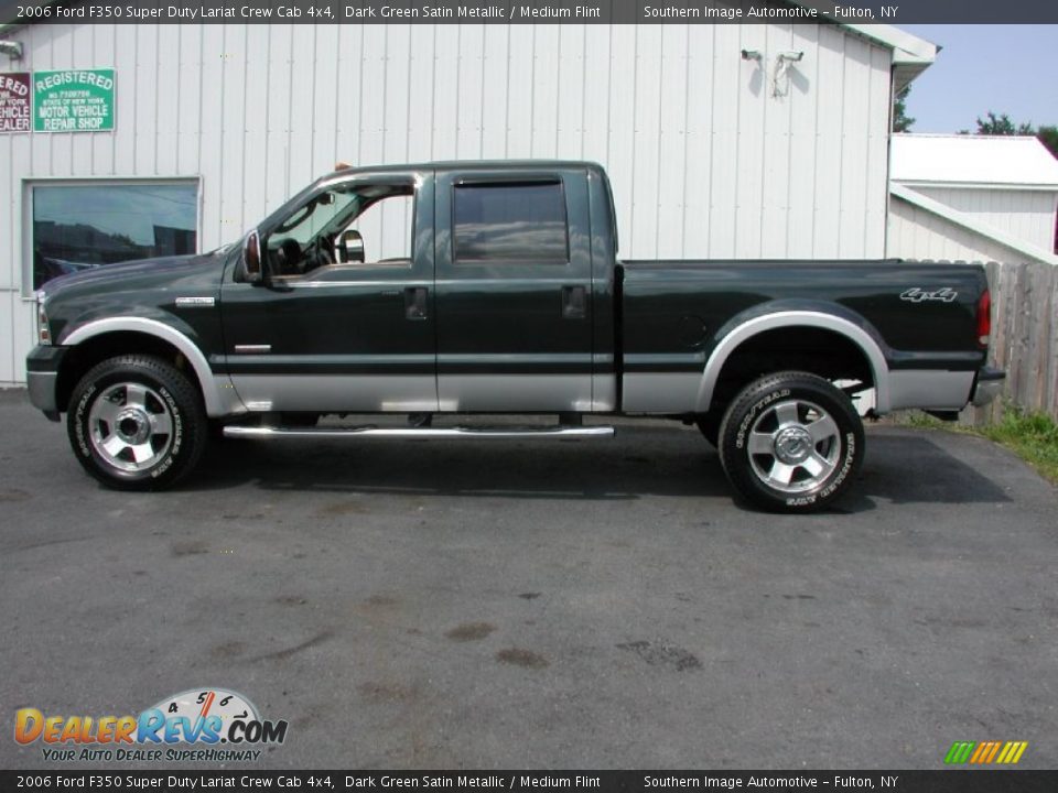 Dark Green Satin Metallic 2006 Ford F350 Super Duty Lariat Crew Cab 4x4 Photo #5