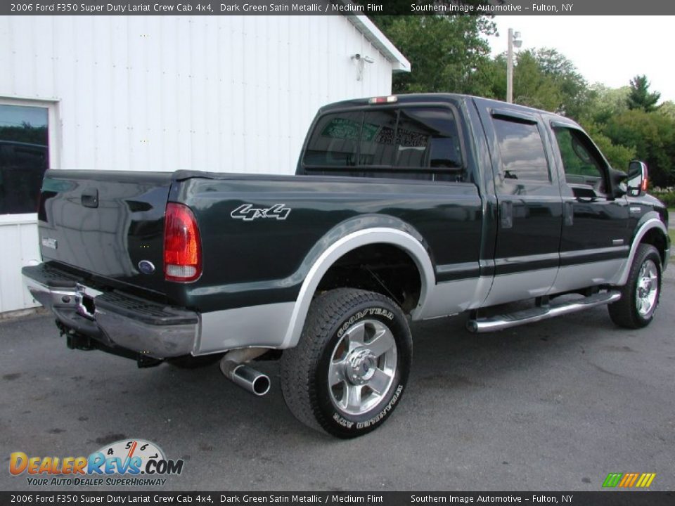 2006 Ford F350 Super Duty Lariat Crew Cab 4x4 Dark Green Satin Metallic / Medium Flint Photo #12