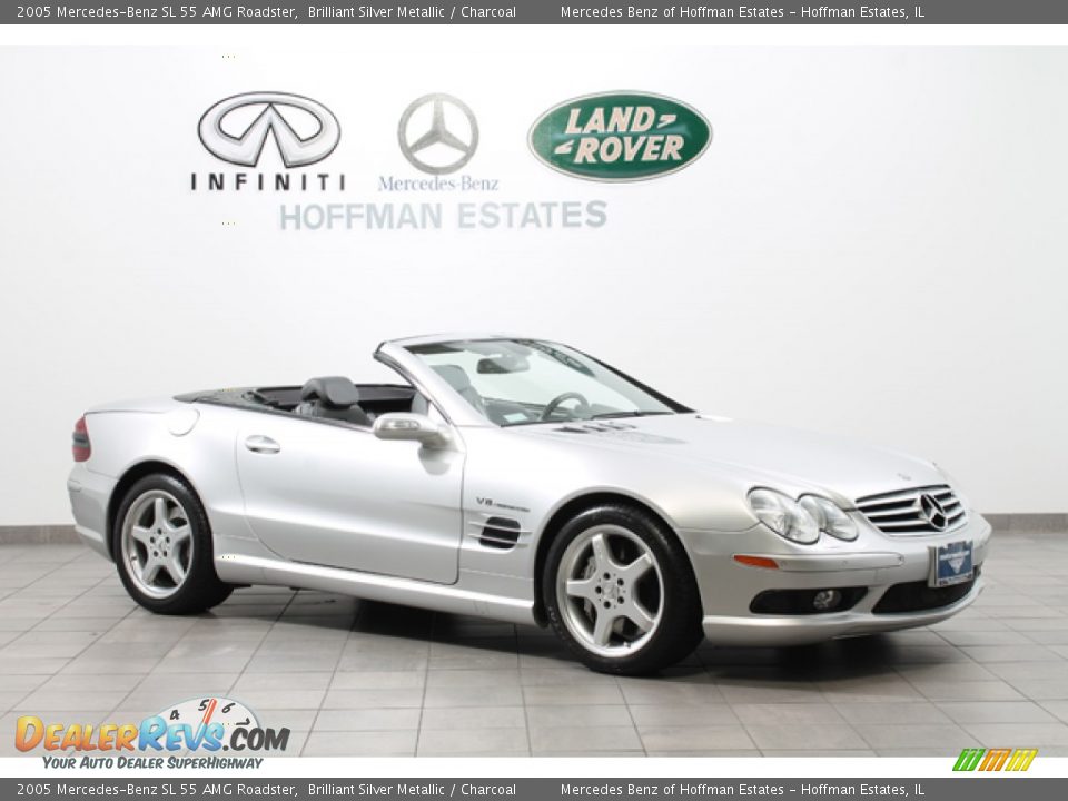 2005 Mercedes-Benz SL 55 AMG Roadster Brilliant Silver Metallic / Charcoal Photo #1