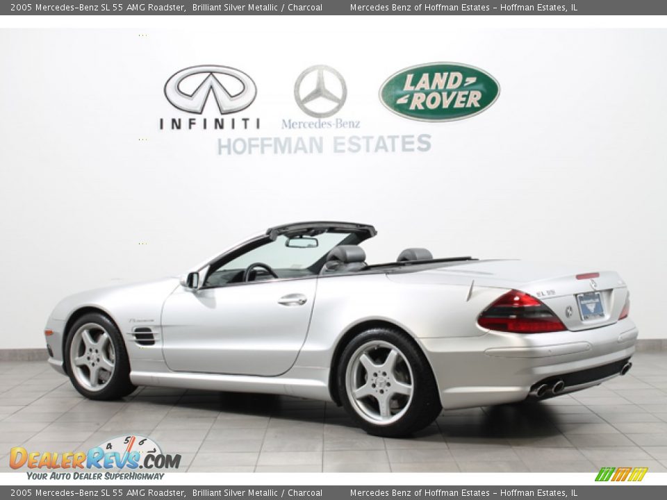 2005 Mercedes-Benz SL 55 AMG Roadster Brilliant Silver Metallic / Charcoal Photo #5