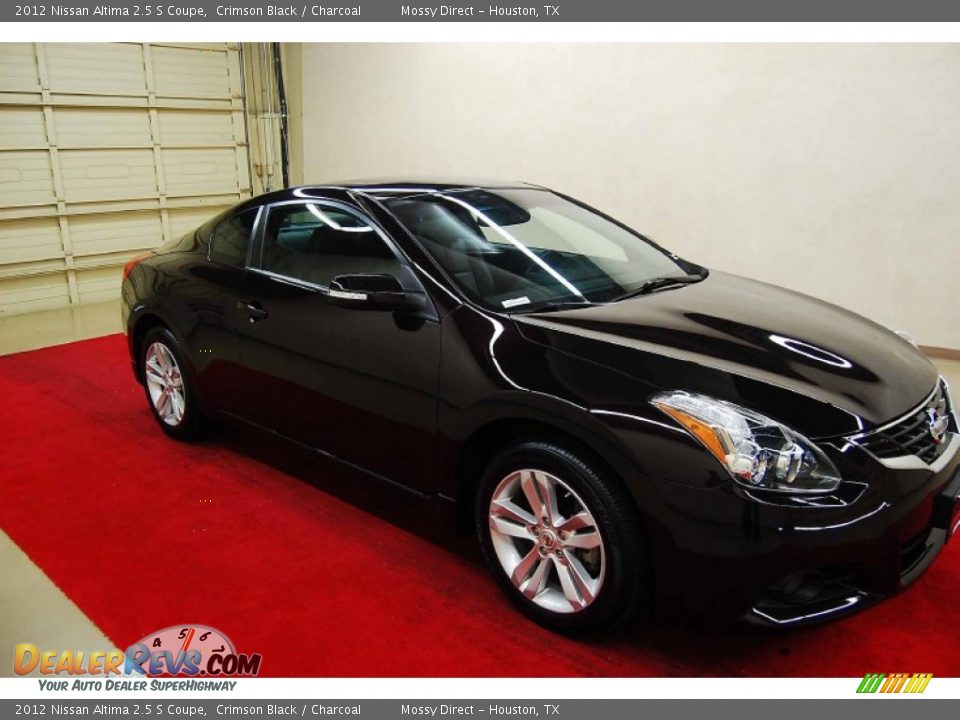 2012 Nissan Altima 2.5 S Coupe Crimson Black / Charcoal Photo #1