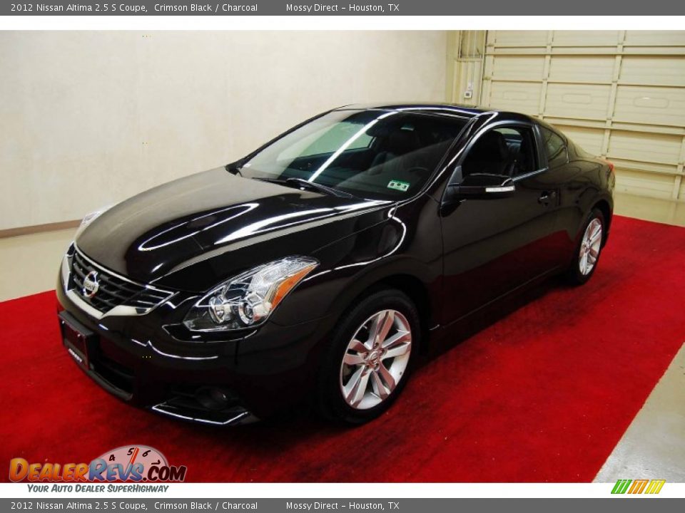2012 Nissan Altima 2.5 S Coupe Crimson Black / Charcoal Photo #3