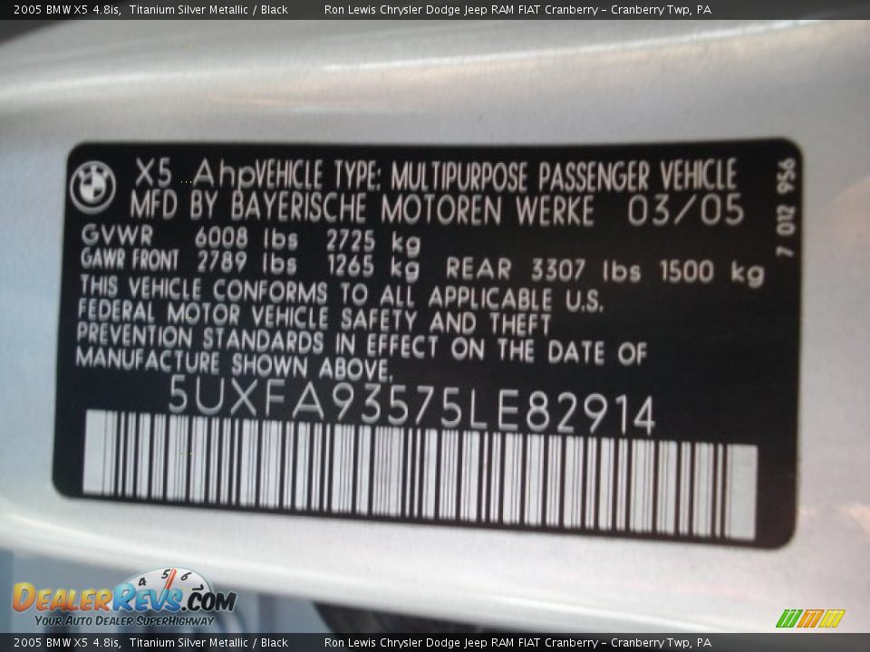 2005 BMW X5 4.8is Titanium Silver Metallic / Black Photo #25