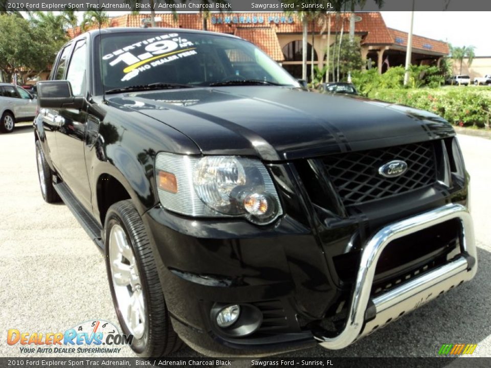 2010 Ford Explorer Sport Trac Adrenalin Black / Adrenalin Charcoal Black Photo #1