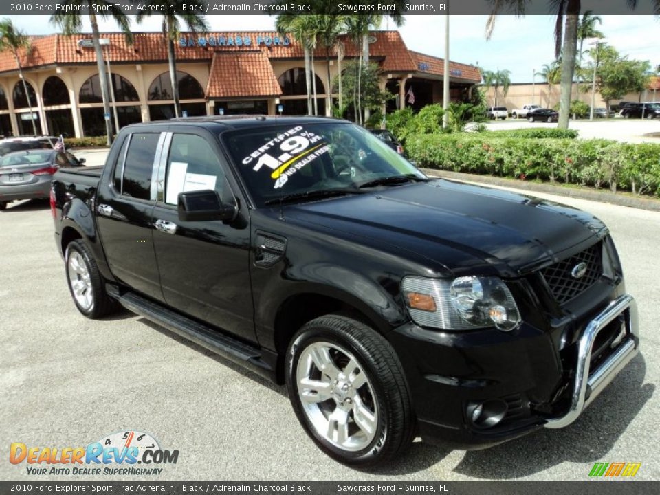 2010 Ford Explorer Sport Trac Adrenalin Black / Adrenalin Charcoal Black Photo #3