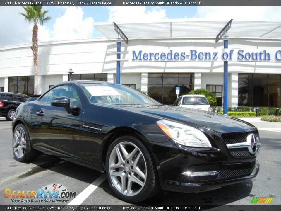 2013 Mercedes-Benz SLK 250 Roadster Black / Sahara Beige Photo #2