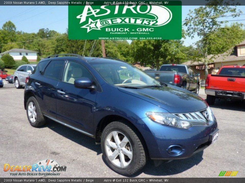 2009 Nissan Murano S AWD Deep Sapphire Metallic / Beige Photo #1