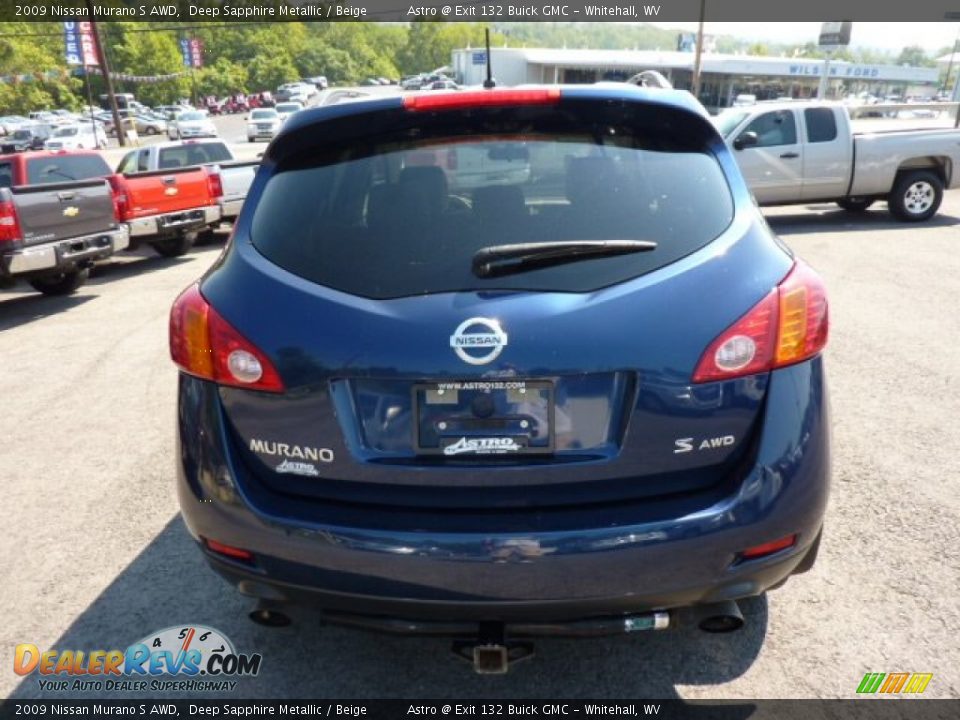2009 Nissan Murano S AWD Deep Sapphire Metallic / Beige Photo #6