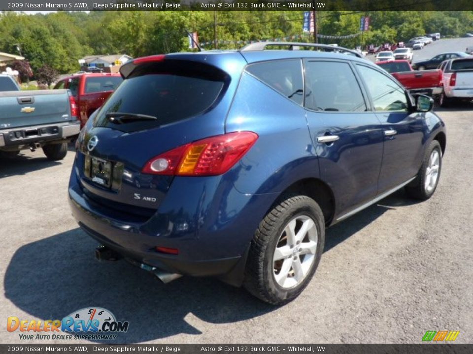 2009 Nissan Murano S AWD Deep Sapphire Metallic / Beige Photo #7