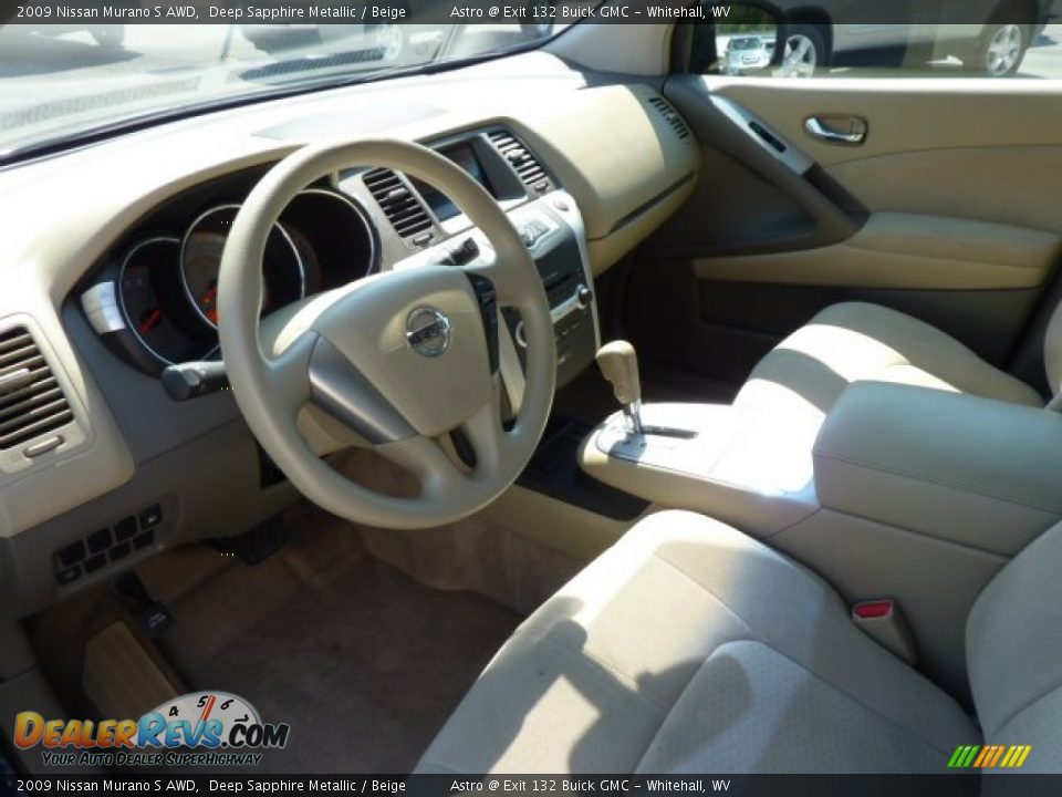 2009 Nissan Murano S AWD Deep Sapphire Metallic / Beige Photo #17