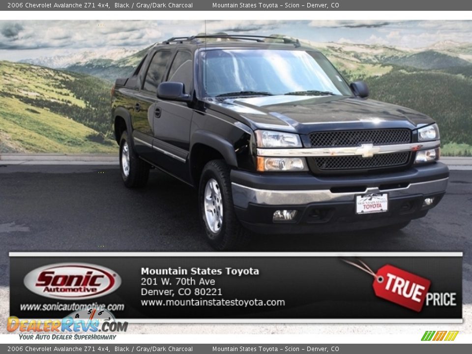 2006 Chevrolet Avalanche Z71 4x4 Black / Gray/Dark Charcoal Photo #1